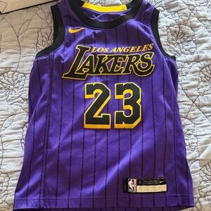 Nike Kids Purple and Yellow Lakers Jersey